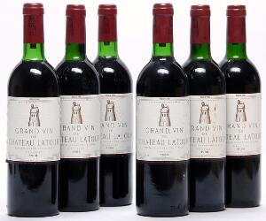 6 bts. Château Latour, Pauillac. 1. Cru Classé 1984 AB ts.