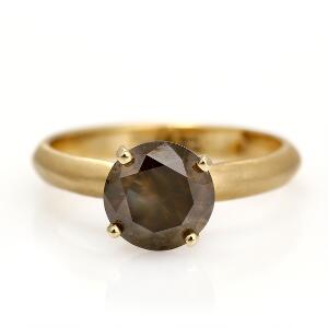 Diamantring af 14 kt. guld prydet med brillantslebet diamant på ca. 2.00 ct. Str. 55,5. Ca. 2008.
