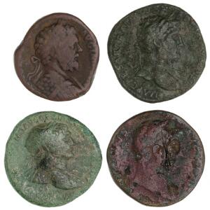 Romerske kejserdømme, 4 sestertser fra Trajan, Hadrian2 og Septimius Severus