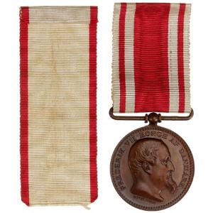 Frederik VII, medaille for Deltagelse i Krigen 1848-1850 i halv original æske med originale bånd - flot kvalitet