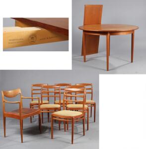 Slutpris för norsk møbeldesign: spisestue af teak Rundt spisebord sort