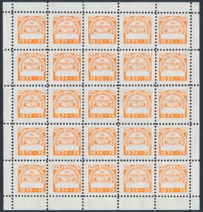 MÆRKATER. Bryggeriarb. Arbejdsløshedsk. og Forbund  1974-75. Postfrisk helark.