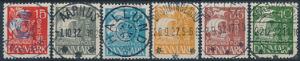 1927. Karavel. 15-40 øre. LUXUS-stemplet sæt.