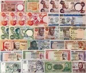 Nigeria, Oman, Paraguay, lille lot overvejende nyere ucirkulerede sedler, i alt 30 stk.