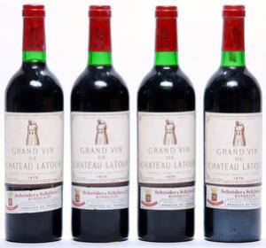 4 bts. Château Latour, Pauillac. 1. Cru Classé 1975 A-AB bn.