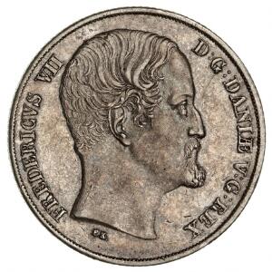 Frederik VII, 1 speciedaler 1853 VS, H 4A, kanthak