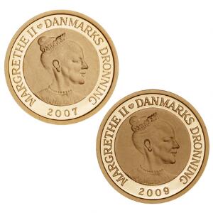 Polarmønter, 1000 kr 2007 Isbjørn, Sieg 1B, 1000 kr 2009 Nordlys, Sieg 3B, i alt 2 stk. i proof