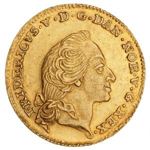 Frederik V, kurantdukat  12 mark 1760 VH, Sieg 22C - pæn mønt for typen