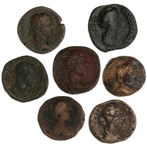 Romerske kejserdømme, 7 sestertser, 2.-3. århundrede e.Kr.