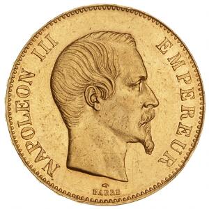 Frankrig, Napoleon III, 100 Francs 1855A, F 569