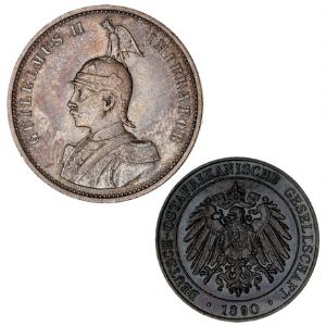 Tysk Østafrika, Wilhelm III, Rupie 1897, J 615, kv. 1-1 Pesa 1890, J 710, kv. 0. 2