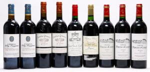 2 bts. Château Pontet Canet, Pauillac. 5. Cru Classé 1996 A hfin.  etc. Total 9 bts.