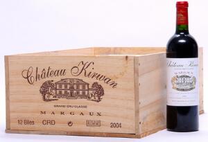 10 bts. Château Kirwan, Margaux. 3. Cru Classé 2004 A hfin. Owc.