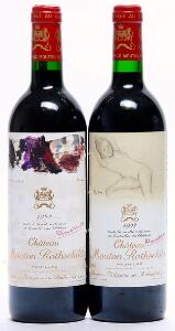 1 bt. Château Mouton Rothschild, Pauillac. 1. Cru Classé 1993 A hfin.  etc. Total 2 bts.