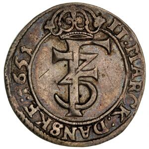 Norge, Frederik III, 2 mark 1651, NM 146B, H 67B