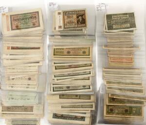 Tyskland, samling af pengesedler i plastlommer - alle med med Rixen og Pick numre, i alt 480 stk. hvoraf en del dubletter samt yderligere 89 kopier af sedler