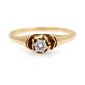 Georg Jensen Diamantring af 18 kt. guld prydet med brillantslebet diamant på ca. 0.15 ct. Str. 59.1915-27.