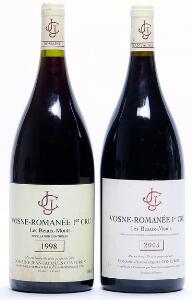 1 bt. Mg. Vosne Romanée 1. Cru Les Beaux Monts, Domaine Jean-Jacques Confuron 2003 A hfin.  etc. Total 2 bts.