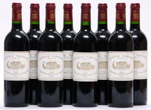 8 bts. Château Margaux, Margaux. 1. Cru Classé 1999 A hfin.