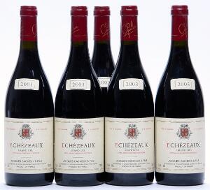 5 bts. Echezeaux Grand Cru, Domaine Jacques Cacheux 2003 A hfin.