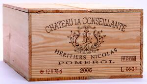 6 bts. Château La Conseillante, Pomerol 2006 A hfin. Owc.