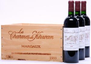 12 bts. Les Charmes de Kirwan, Margaux 1999 A hfin. Owc.