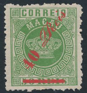 Macau. 4050 R. grøn. Ubrugt. Michel 15A EURO 240