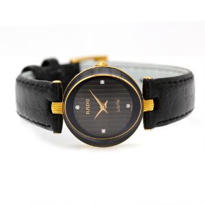 Rado Damearmbåndsur af guldbelagt stål og sort keramik. Model Jubilé. Quartz. 2000erne.