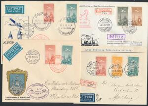 1934. Ny Luftpost. 8 forsendelser incl. flere 1. Flyvninger.