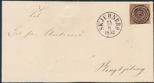 1851. 4 RBS Ferslew. Plade II, nr. 99. Pragtbrev fra SKJERNBRO 15.9.1852