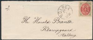 1870. 4 sk. linietakket 12 12. Flot brev fra HOLBEK til Aalborg