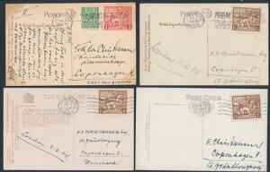 England. 1924. BRITISH EMPIRE EXHIBITION. 8 postkort, alle sendt til Danmark.
