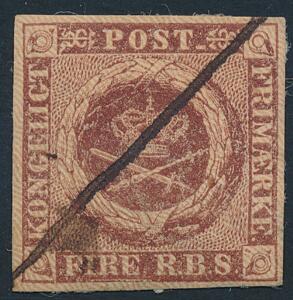 1851. 4 RBS Ferslew. Plade II, nr. 25. BLÆKANNULLERET mærke