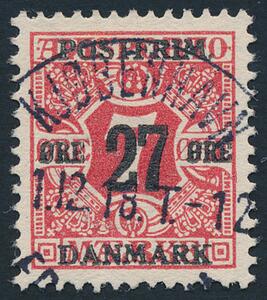 1918. 277 øre, rød, vm.III. LUX-stempel Kjøbenhavn 1.12.18