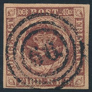 1851. 4 RBS Ferslew. Plade II, nr. 100. Centralt nr.stempel 66 SCHLESVIG. Sjældent på denne udgave