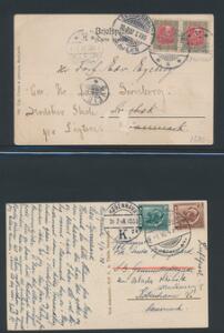 1906-1948. 5 bedre forsendelser, bl.a. skibskort FRA ISLAND.