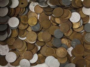 Samling af el- og gasmønter, i alt flere hundrede stk., dubletter forekommer