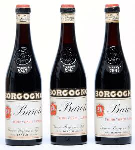 3 bts. Barolo Riserva, Borgogno 1947 AB ts.