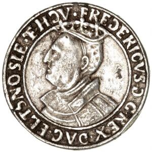 Frederik I, sølvgylden u. år, Ribe, G 257, S 2, støbt fantasimønt