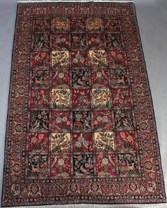 Bidjar tæppe, Persien. Sjældent Bidjar tæppe i klassisk Qum have-design. 21. årh. 316 x 197.