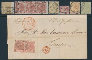 1855-1882. Victoria. Exhibition collection on 10 pages with many better stamps, covers including cover with pair 10 d. 1865, redbrown and much more. Please