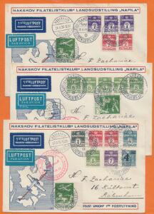 1925-1934. Specialiseret samling LUFTPOST opsat på løse sider. Incl. løse stemplede mærker samt ca. 30 breve med Gl. Luftpost og ca. 100 breve med Ny Luftpost