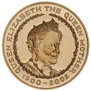 Elizabeth II, 5 pounds 2002 Death of Queen Mother, F 456b