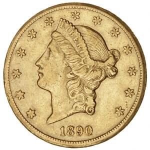20 Dollars Double Eagle 1890CC Carson City, Liberty Head, F 179