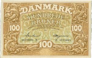 100 kr 1941 B, nr. 5171085, Svendsen  Heegaard, Sieg 111, DOP 126, Pick 33