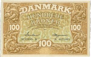 100 kr 1941 B, nr. 5171085, Svendsen  Heegaard, Sieg 111, DOP 126, Pick 33