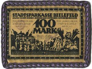 Germany, Bielefeld, 100 Mark, Notgeld, silk, Grab. 29, 33b, 33c2, 34c, 4 different