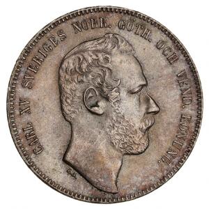 Karl XV, 1 Riksdaler Riksmynt 1871, SM 24