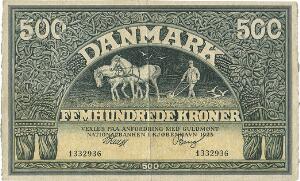 500 kr 1925, nr. 1332936, V. Lange  Bang, Sieg 112, DOP 117, Pick 24