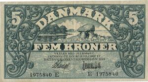 5 kr 1924 E, nr. 1975840, V. Lange  Clementsen, Sieg 100, DOP 113, Pick 20